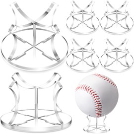 Mudder 6 Pack Acrylic Baseball Display Stand Holder, Sport Ball Display Rack, Sturdy Transparent Design, Easy to Assemble for Golf Tennis Ball Softball, Suitable for Home Office