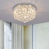 Gopmmy Modern K9 Crystal Raindrop Chandelier Lighting, Flush Mount G9