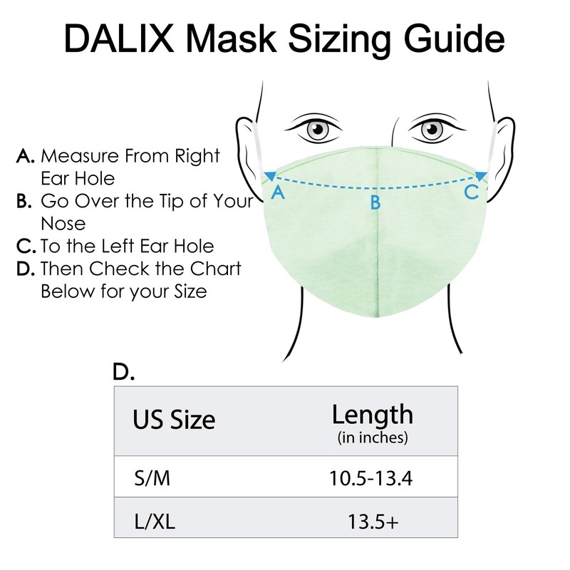 DALIX Cloth Face Mask Reusable Washable Made in USA -