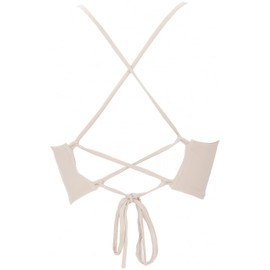 GURU SHOP Bikini Top Made of Organic Cotton, Top, Pixi Top, Yoga Top, Tie Top, Women, Orange, Size: 38, sand, 38