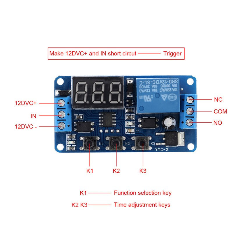 12V LED Automation Delay Timer Control Switch Relay Module with