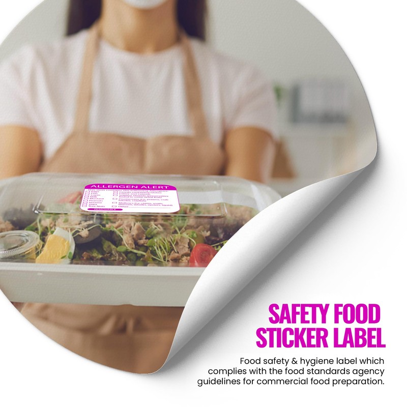 Small Food Allergen Date Info Labels - Food Allergy Labels
