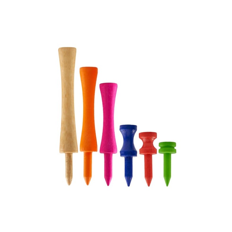 Pack of 100 Bamboo Golf Tees | Multiple Colours and