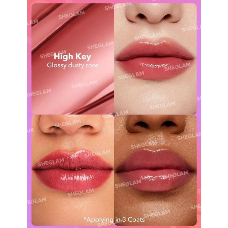 SHEGLAM Lápiz Labial Varios Tonos Efecto Espejo (High key, 2.5