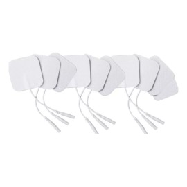 Universal 10 Electrodos Para Electroestimulador 5x5 Cm Cola De Ratón Color Blanco
