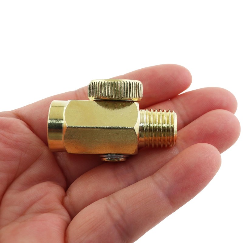 KKUANG 2PCS Brass Inlet Air Volume Regulator 1/4inch Air Tool