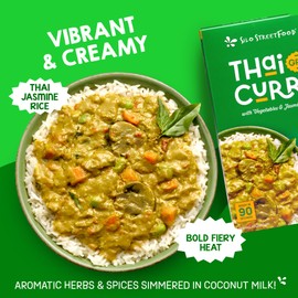 Silo StreetFood Thai Green Curry with Vegetables & Jasmine Rice Ready To Eat Meals, Prepared Foods With Coconut Milk, Green Chilis, & Red Chilis, Gluten-Free, Non-GMO, Vegan, Pack of 9, 10.48 oz