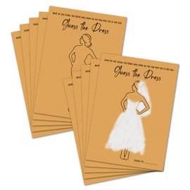 Bridal Shower Game - Guess the Dress Cards Games - Unique Wedding Shower Games Ideas - Fun Wedding Party Favor Decor - Engagement/Bachelorette Party Games Supplies & Activities - 30 Game Cards(D01)