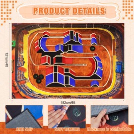 Tinideya Kids Arena Playmat Rugs, 4x6 ft Kids Carpet with Rubber Backing, Non-Slip, Children Car Playmat for Bedroom Playroom Classroom Nursery