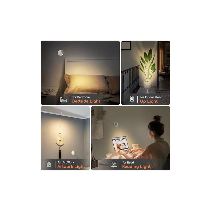 URTOM Wireless LED Spotlight Indoor with Remote Up Lights Indoor