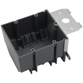 YQSIYU 34 Cubic Inches Gray Adjustable Electrical Outlet Boxes Plastic, 2 Gang Electrical Box for Home Cable Management, ETL Listed for AWG Standard (1 Pack)