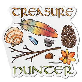 ZippyRooz Hiking Camping Treasure Hunter Nature Lovers Sticker (4 Inches)