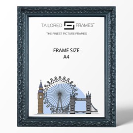 Tailored Frames Vienna Black A4 (29.7 x 21cm) | Rustic Style Vintage Single Picture Frame | Table Top & Wall Hanging Type | Photo Frame Without Mount
