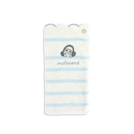 Towel Museum 43-0030120 Hyokkori Long Poche Chief, Blue, Shark Nyan, Cat, Scala, Border, PET Bottle Case, Cute 43-0030120, Approx. 4.9 x 9.4 inches (12.5 x 24 cm)