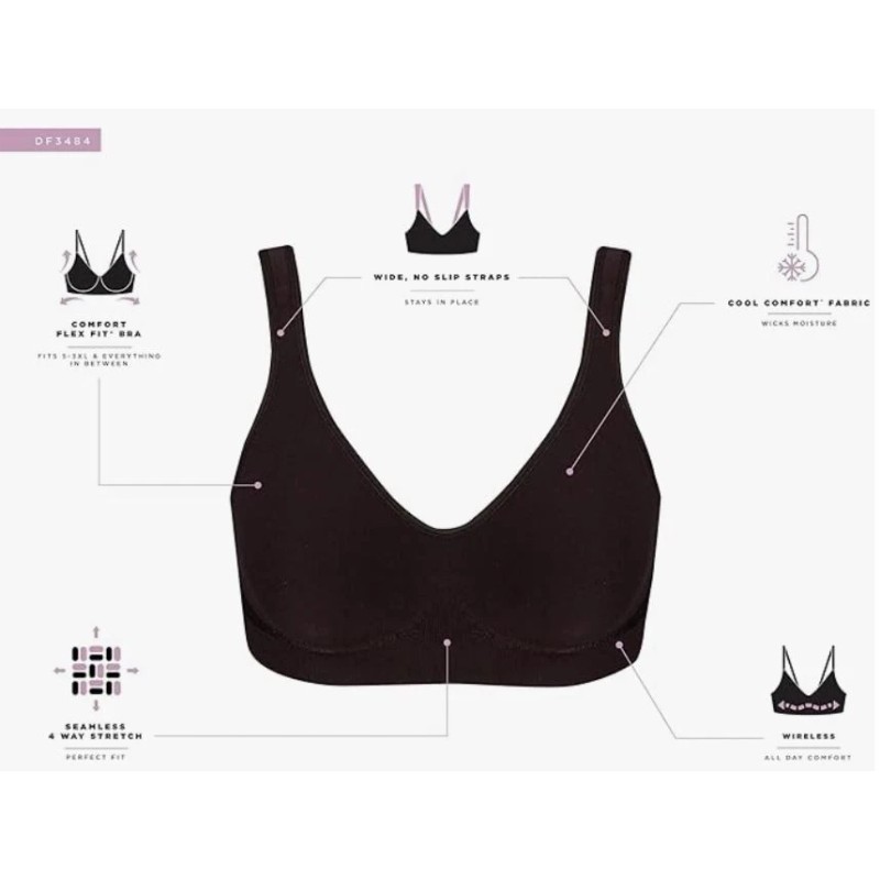 Bali Comfort Revolution ComfortFlex Fit Bra DF3484 Blue Aztec msrp