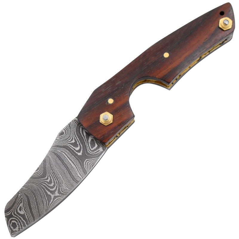 Old Ram Handmade Real Damascus Steel Cigar Cutter Rose-Wood Handle