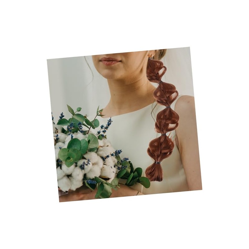 Peluca de Cabello Trenzado Decorativo con Coleta Burbuja Halloween Mujer