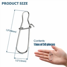 50 Pcs Boat Antennas Flag Pole Clips - Marine Spring Clips for Halyards Rope and Outrigger Lines, Sailboat & Pontoon Pole Accessories (1.9" Length, 1/2" Width)
