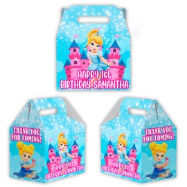 Princesses Candy Gable Box for Birthday Party Favors 12 Pack - 4.4x4.5in (Toddler Cinderlla)
