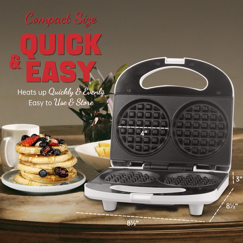 SugarWhisk Double Mini Waffle Maker Machine, Chaffle Maker, Waflera Electrica,