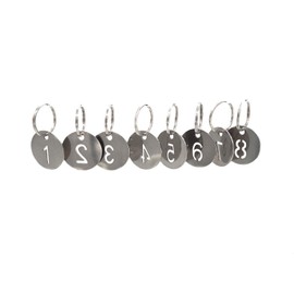 NanTun 304 Stainless Steel Key Tags with Ring - 200 pcs, 25mm Hollowed Numbered ID Tags Key Chain - 1 to 200