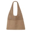 SUOSDEY Crocheted Mesh Beach Tote Bag, Summer Holiday Aesthetic Knitted