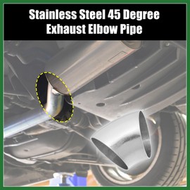 Motoforti 3pcs OD 2 Inch 45 Degree Mandrel Bend Elbow SS304 Stainless Steel Bend Tube Exhaust Elbow Pipe for Car Arc Length 67mm Silver Tone Long-lasting