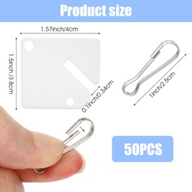 Elegaperma 50Pcs Slotted Key Tags Rack Plastic Key Tag with Metal Snap Hook