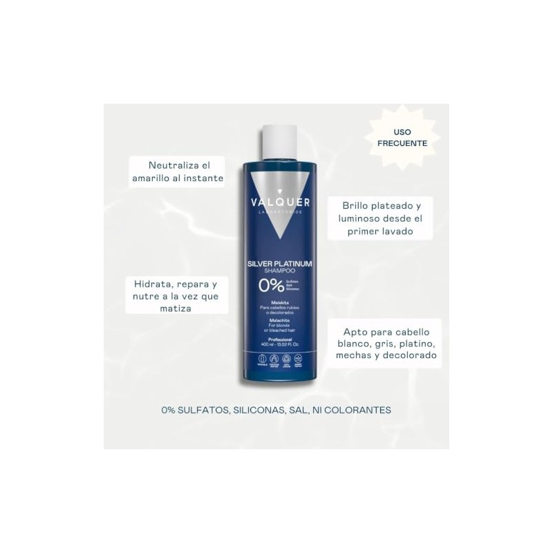 VALQUER Silver Platinum Shampoo Matizador Violeta 400 ml