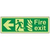 V Safety Glow In The Dark NHS Fire Exit Arrow