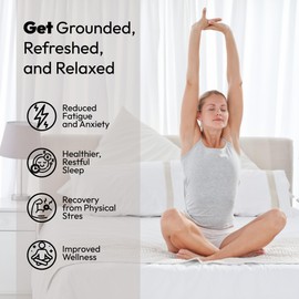 Grounding Fitted Sheets - King Size (76" x 80" x 13") Conductive Sheets Cover for Bed 95% Organic Cotton + 5% Silver Fiber-XL Bedsheets - with Cord for Earthing Connected (White, King)