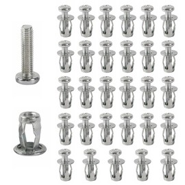 30 Pcs Hollow Wall Anchor, M4x20 Hollow Door Anchor Metal Wall Plugs with Screws Hollow Door Fixings for Anchors Aluminium