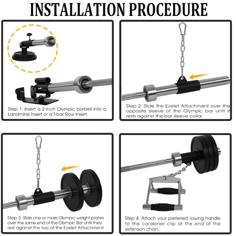 T Bar Row Platform with Chain T-Bar Row Handle Eyelet