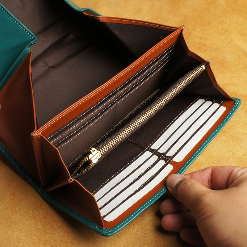 [E-mono] Long Wallet Ladies Garçon Wallet Cowhide Genuine Leather Large