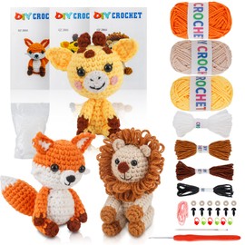 Crochet Kit for Beginners Crochet Animal Kit Crafts for Adults with Step by Step Video Tutorial Hobbies for Women Crochet kit Crochet Animals Beginner Crochet kit DIY Knitting Supplies