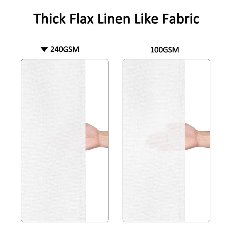 Flax linen like 240 GSM heavy, wide fabric shower curtain