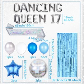 Mamma Mia Party Decorations Blue Dancing Queen 17 Birthday Decoration Mamma Mia Bachelorette Dancing Queen 17 Party Decorations Mamma Mia Disco Birthday Party Decors 70s Disco Decoration