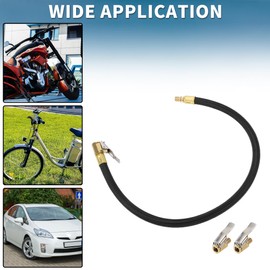 TUCKBOLD Car Tire Inflator Extension Tube 0.305"x32TPI Durable Air Pump Extension Hose Adapter Tire Valve Black 1 Set 19.69" 12.6mm OD UndeFL-Atable