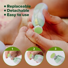 haakaa Electric Nail Trimmer Replacement Pads Baby Nail Trimmer Heads Compatible with All haakaa Nail Trimmers, Suitable for 6-12 Months, Grass
