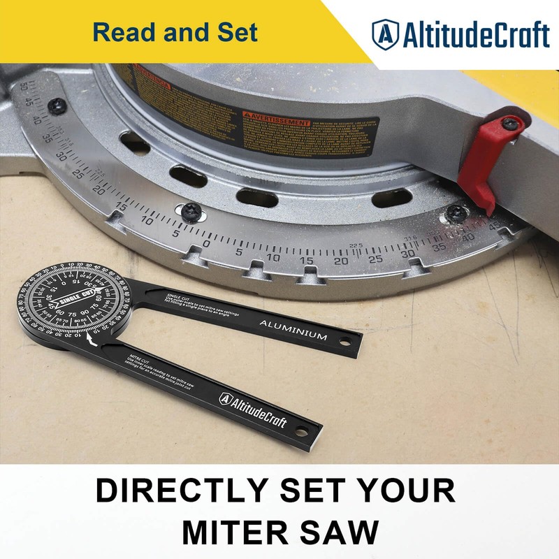 AltitudeCraft Precision Aluminum Miter Saw Protractor | 7.28-Inch Rust-Resistant Angle