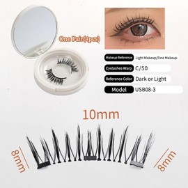 Magnetic False Eyelashes, Magnetic Eyelashes, Natural, No Glue Required, Magnetic, Reusable, Lightweight, High Quality Fiber, Soft, 3D False Eyelashes, Long Lasting, Waterproof, Sweatproof, Portable,