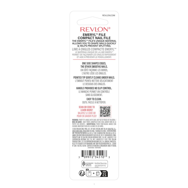 Revlon Emeryl File, Metal Nail Filer With Easy Grip Handle