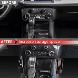 Yzrjrypl Compatible with Ford Bronco 2021 2022 2023 2024 2/4-Door (Not fits Bronco Sport) Accessories Center Console Gear Shift Side Organizer Storage Insert Tray Armrest Storage Box Container Cover