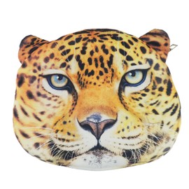 Womens Mens Cute Cat Kitten Kitty Animal Lovers Funny Christmas Birthday Gift Realistic Face Small Coin Change Money Makeup Zipper Holder Wallet Pouch Purse (Leopard)