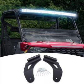 WSAYS Fit Polaris Ranger XP 900/1000 Roof 50'' LED Light Bar Pop-up Windshield Bracket
