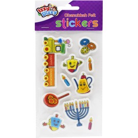 Izzy 'n' Dizzy Hanukkah Felt Stickers - Dreidels, Menorahs, Donuts and More - Chanukah Stationary, Arts and Crafts - Gifts and Games