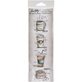 Stampers Anonymous MB-25 _AGW Fresh Brewed Mini Blueprints Strip, Grey, 3" by 10"