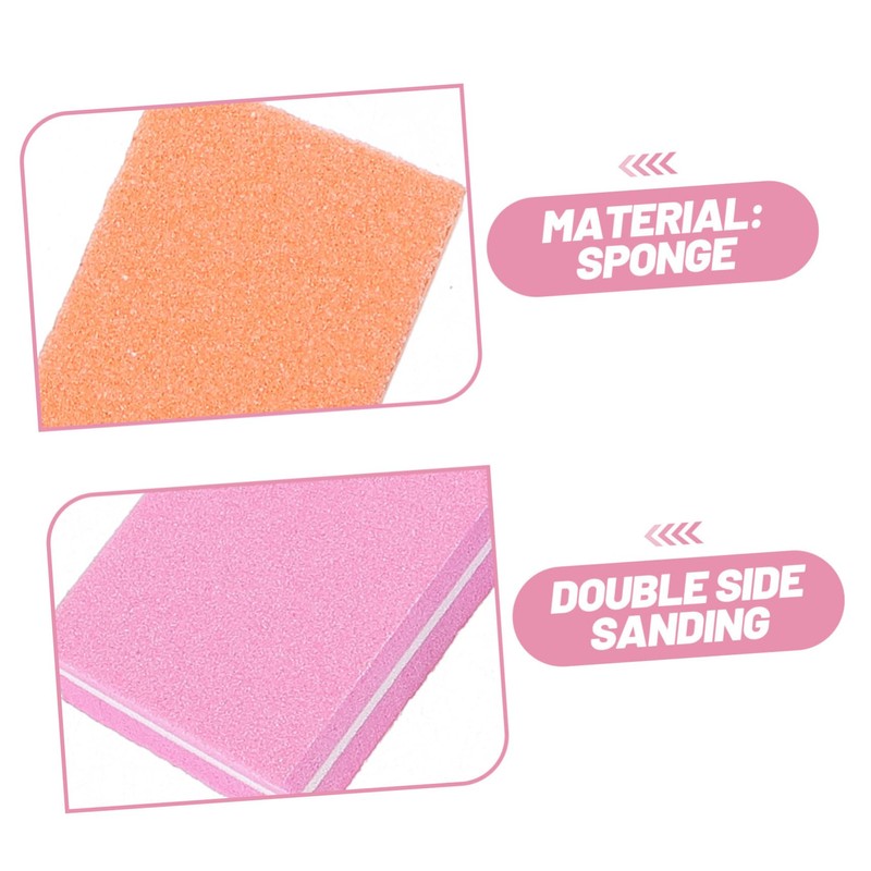 Healeved 50pcs Manicure Nail File Set Double-sided Buffer Block Nail