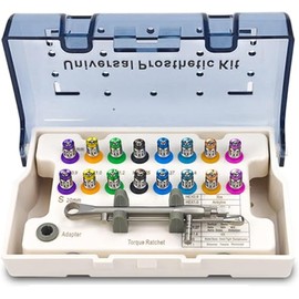 DenFactory US Stock Universal Implant Torque Wrench Ratchet Set, 16-Piece Stainless Steel Screwdriver Kit, 10-70Ncm & 16 Drivers