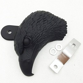 AfterMokit Replacement Horn Cover for Harley Davidson Dyna Softail Sportster Touring Trike Models with Cowbell & VRSC V-Rod Models 1986 and Up Flat Black American Eagle Head